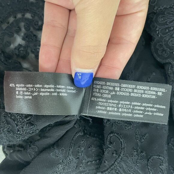 Zara Womens Camisole Top S Black Floral Embellished Beaded Sheer 6895/097 NWT - Picture 12 of 16